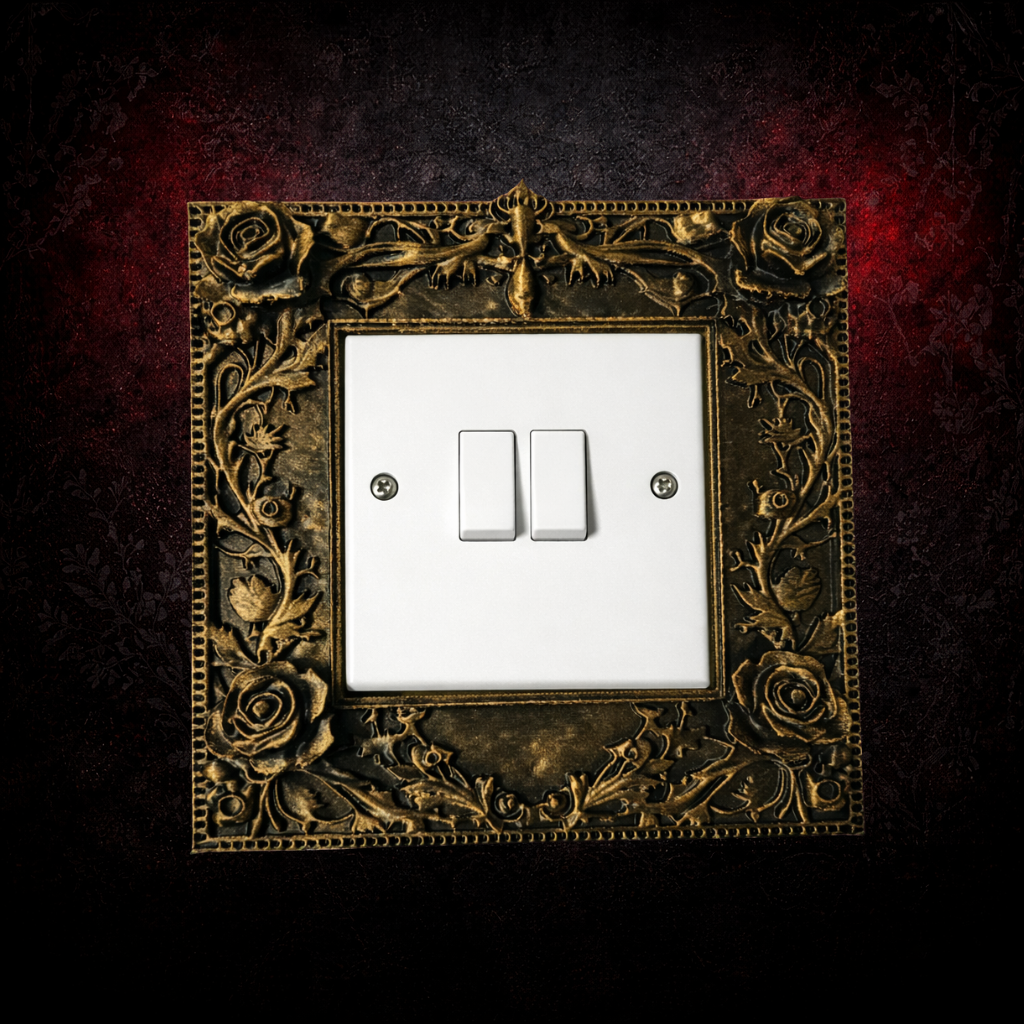 Gothic rose light switch surround decorative wall frame