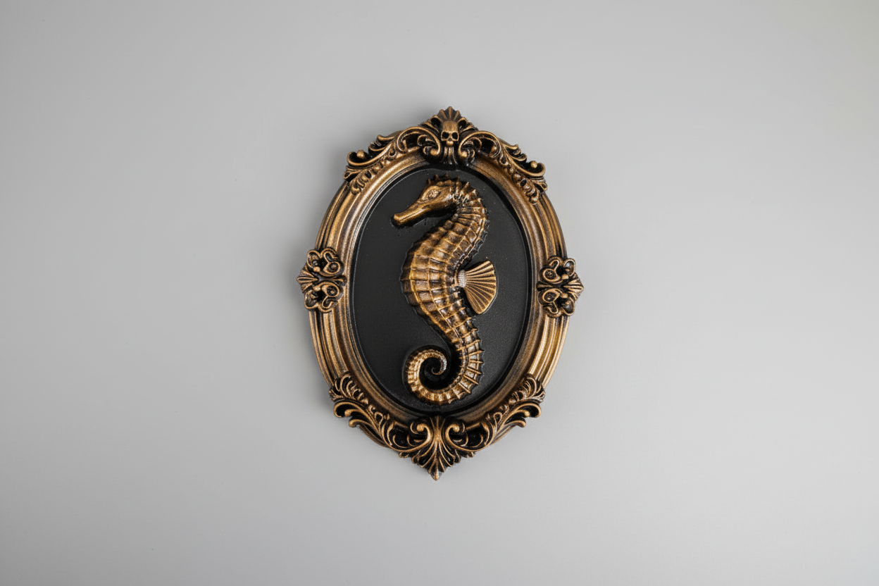 Gothic seahorse vintage style wall decor
