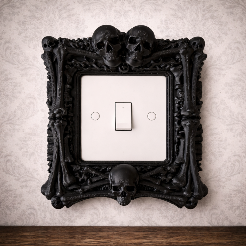 Gothic skull crossbones light switch cover