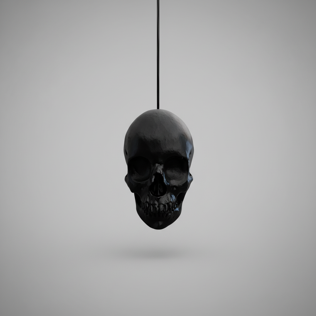 Gothic skull light pull for bathroom decor