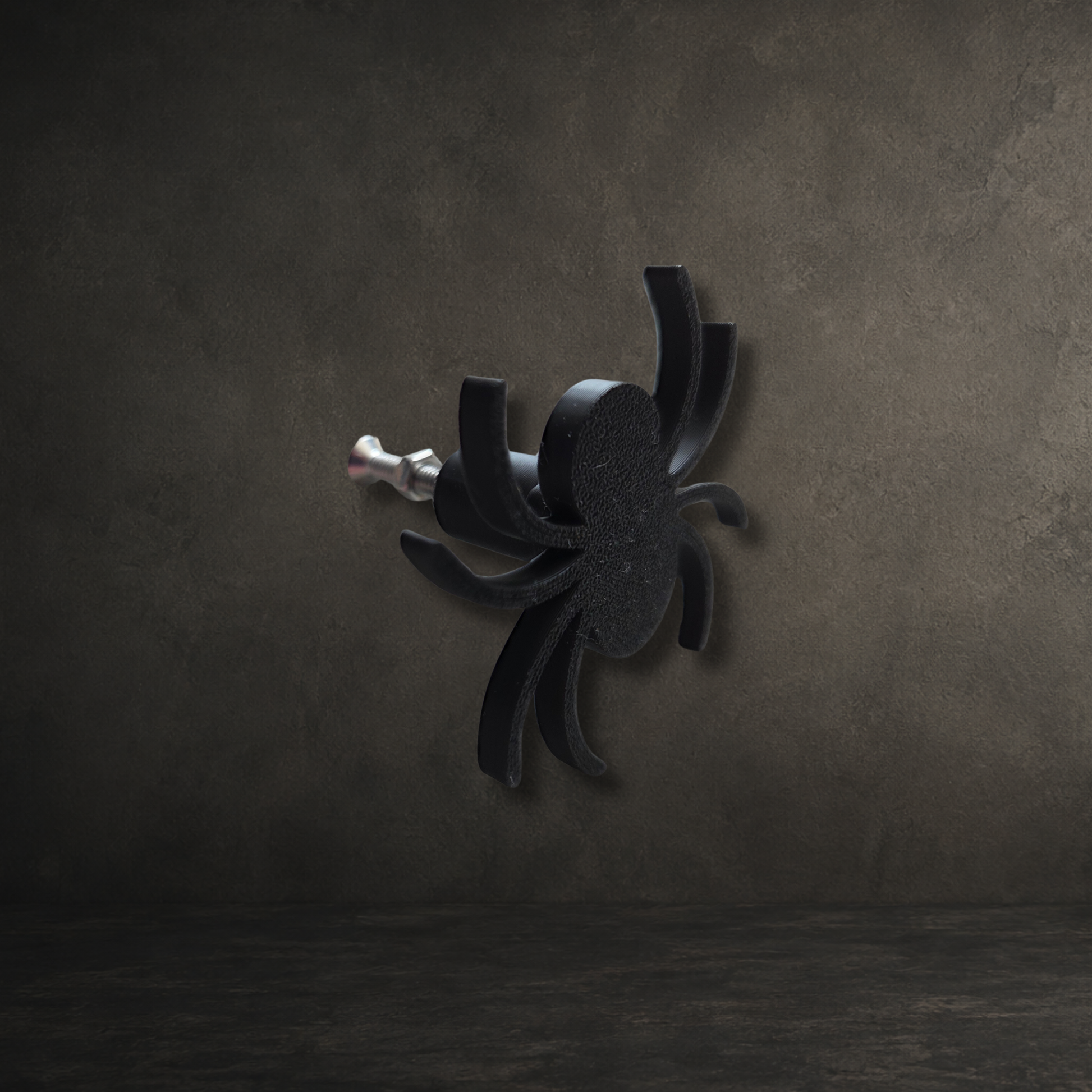 Detailed gothic spider drawer pull made from durable 3D printed PLA plastic for cabinets and cupboards.