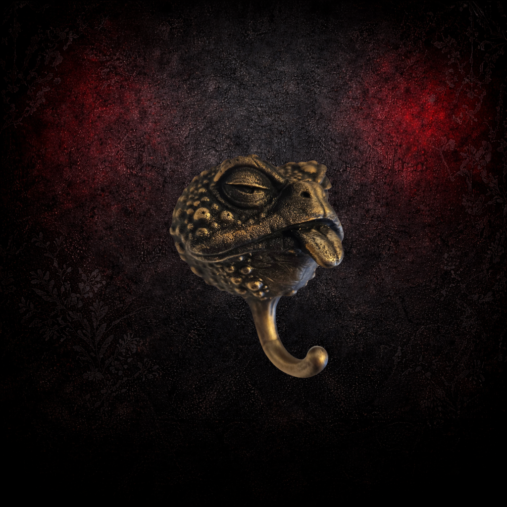 Gothic toad wall hook dark home decor

