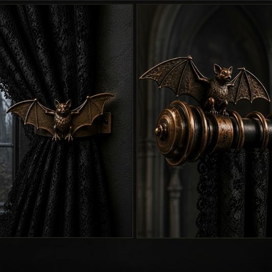 Complete Gothic Bat Curtain Set