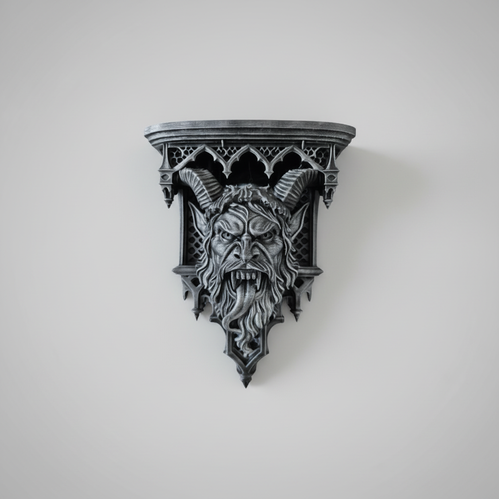 Krampus gothic wall shelf dark gothic home decor