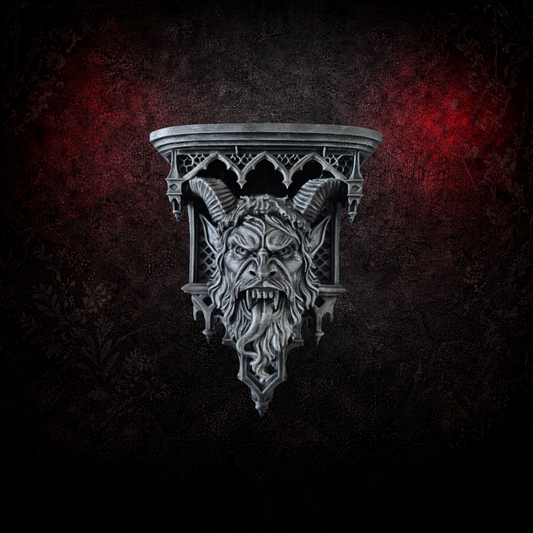 Krampus gothic wall shelf dark gothic home decor
