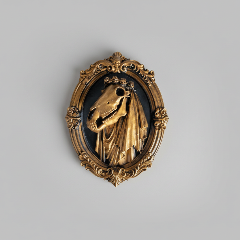 Mari Lwyd gothic wall art baroque frame decor
