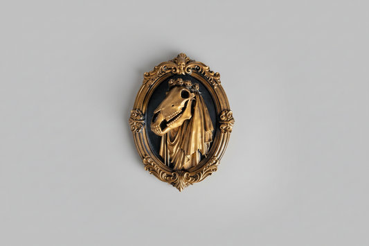 Mari Lwyd gothic wall art baroque frame decor
