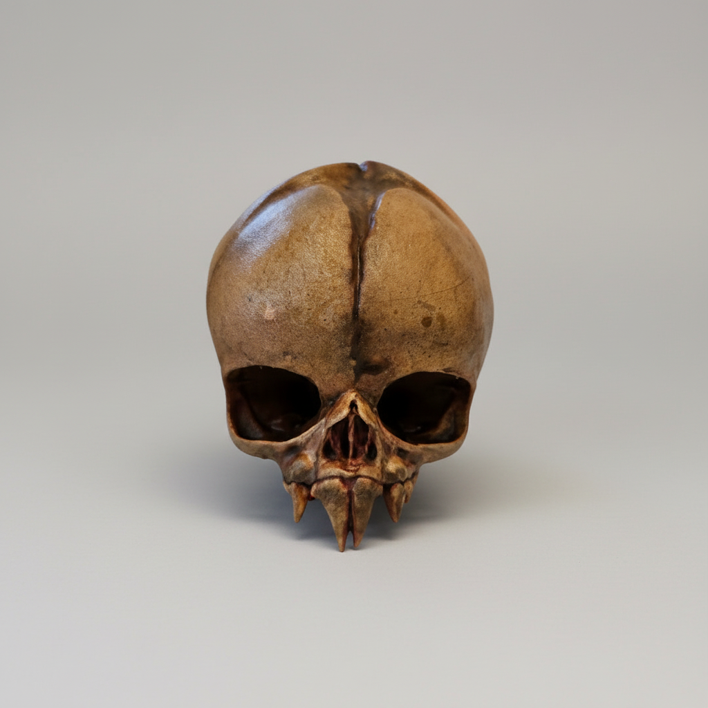 Nosferatu fetus skull replica gothic oddity