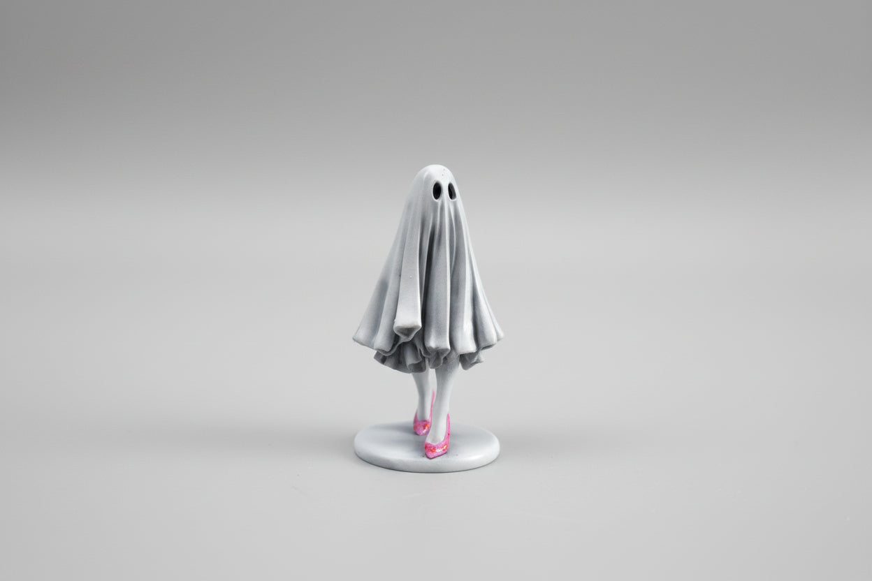 The Pink Widow – Limited Edition Ghost Figurine with Glitter Stilettos
