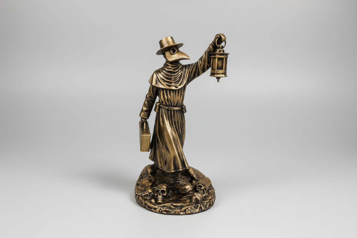Gothic plague doctor statue