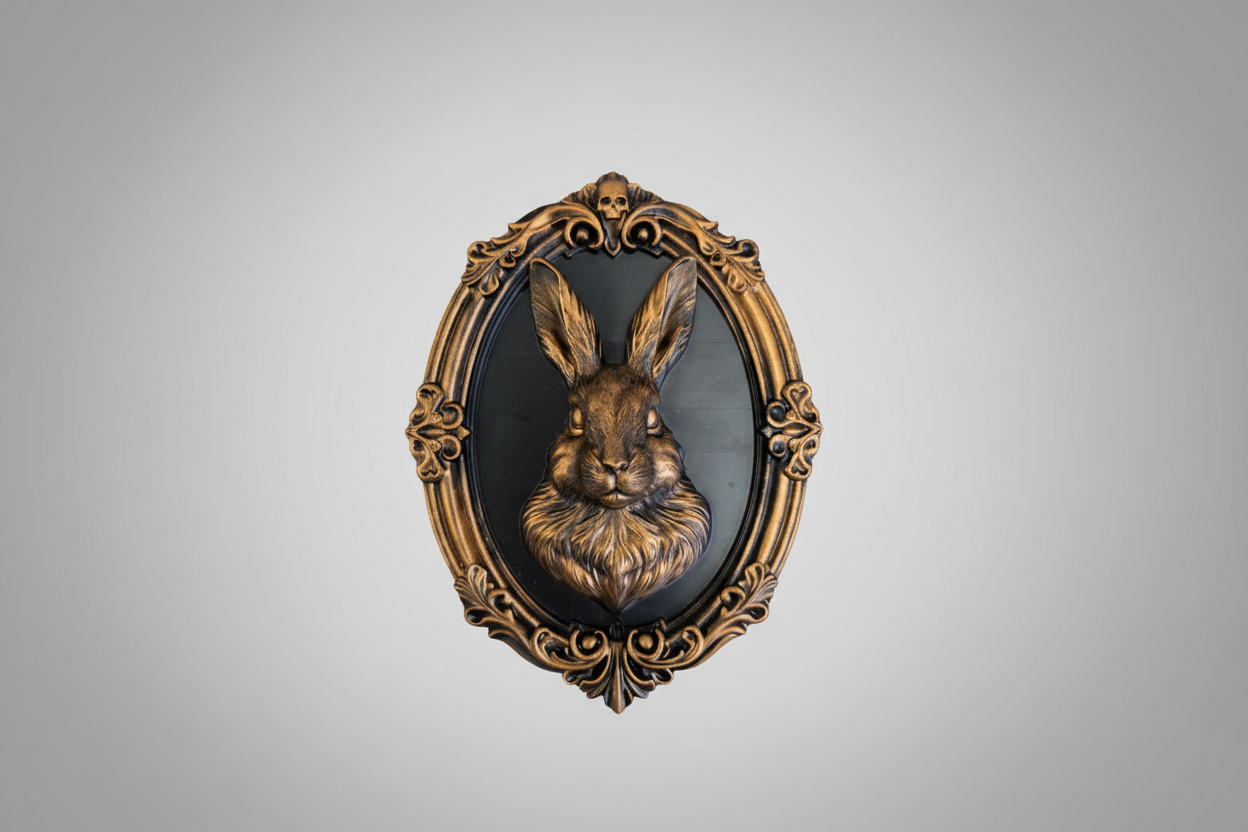 Rabbit baroque frame vintage gothic wall art
