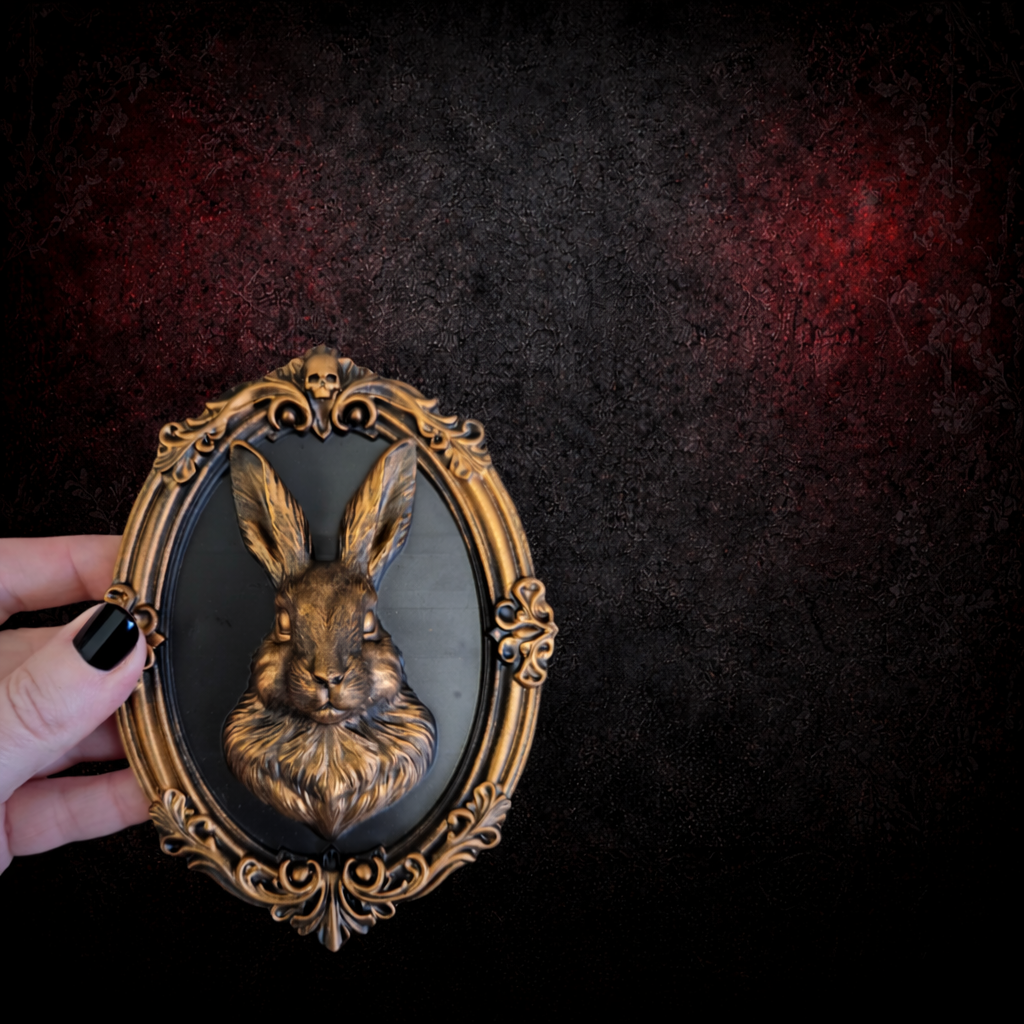 Rabbit in Gothic Frame | Vintage Baroque Wall Art | Resin Printed & Hand Painted