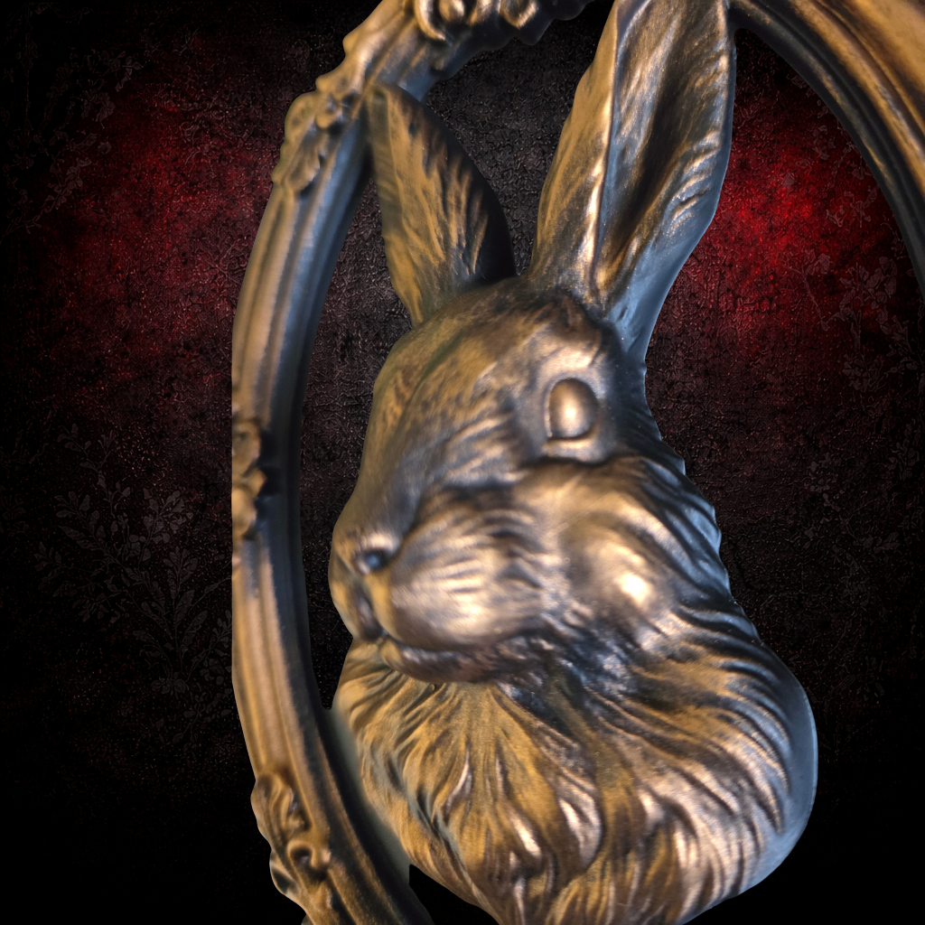 Rabbit in Gothic Frame | Vintage Baroque Wall Art | Resin Printed & Hand Painted