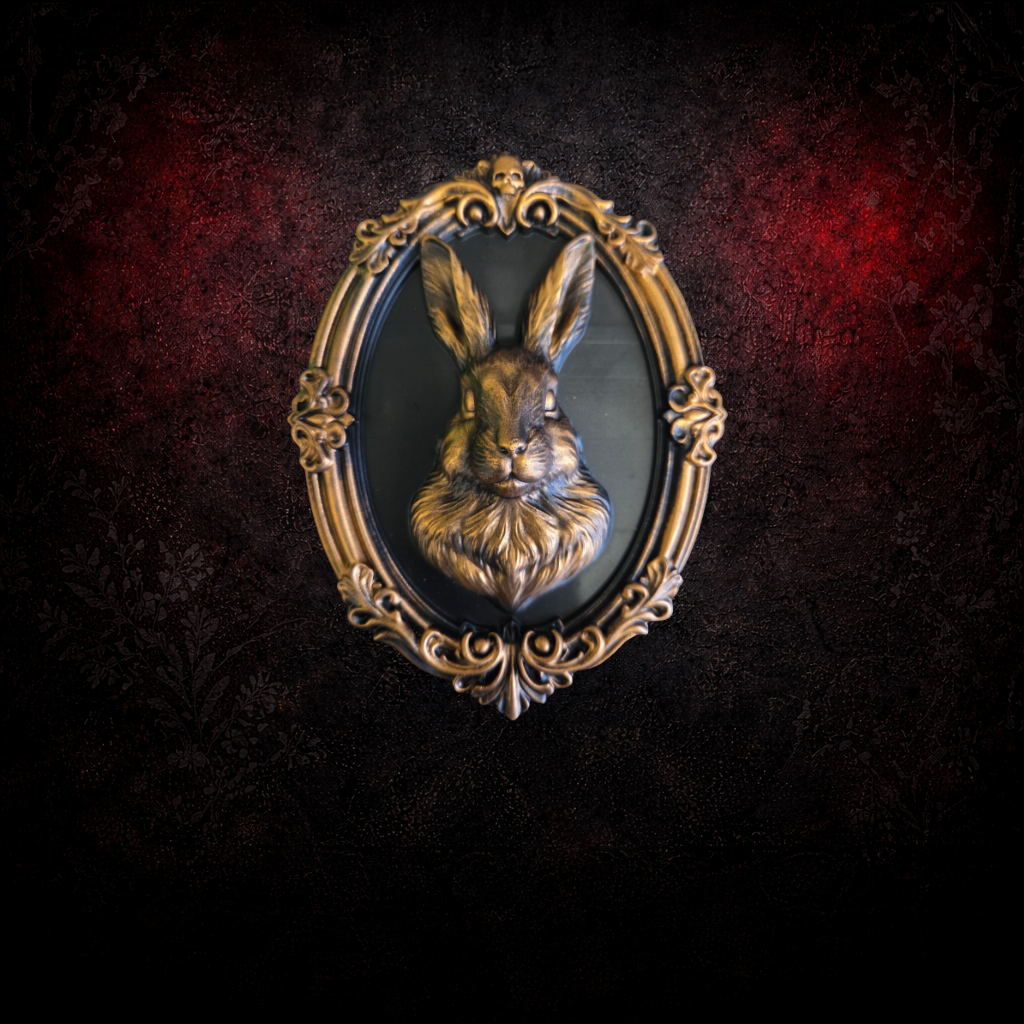 Rabbit in Gothic Frame | Vintage Baroque Wall Art | Resin Printed & Hand Painted