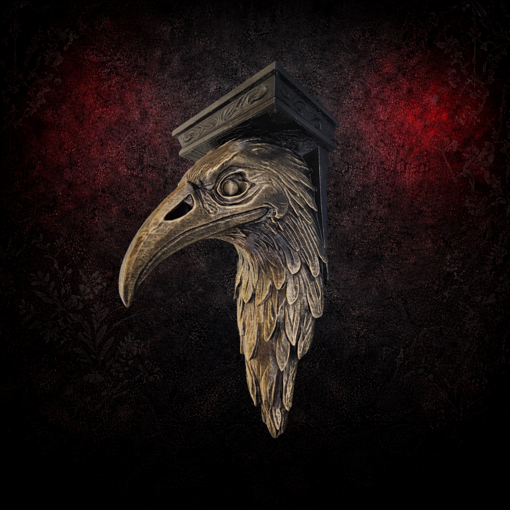 Raven corbel gothic wall shelf dark gothic decor