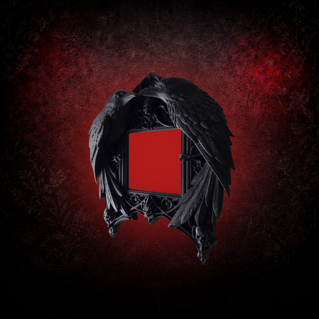 Raven light switch cover with gothic frame design