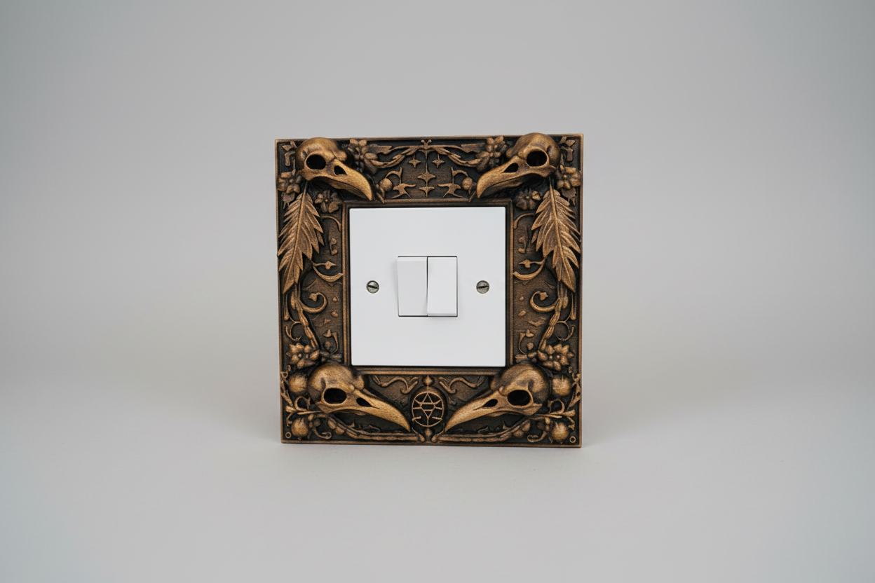 Raven light switch surround gothic wall decor