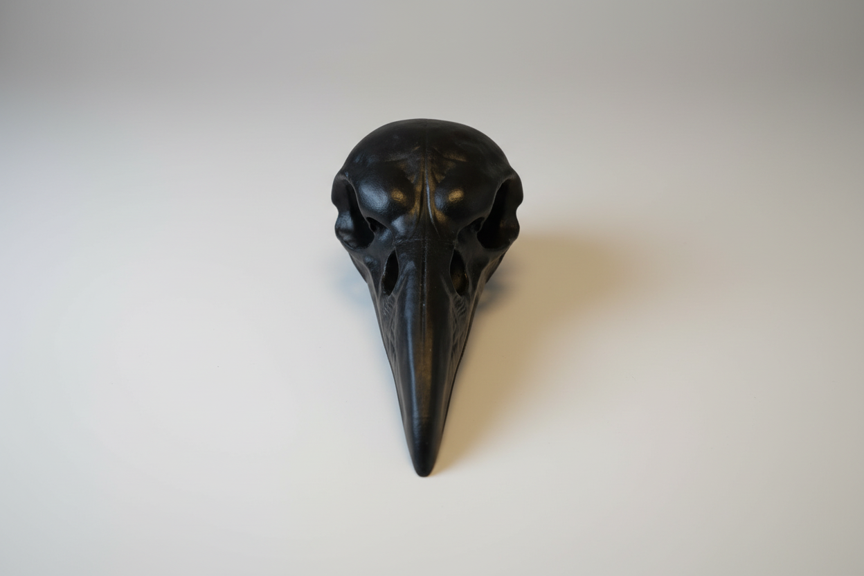 Gothic raven skull bathroom light pull