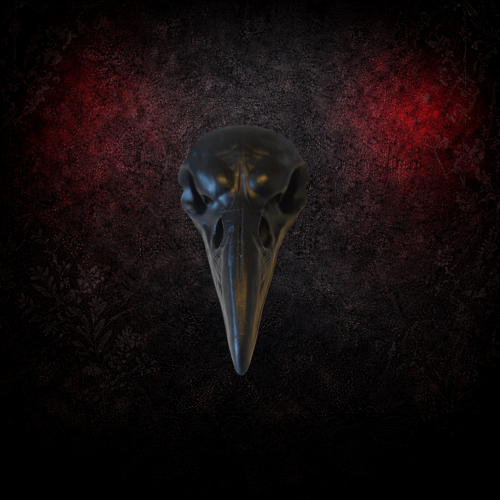 Gothic raven skull bathroom light pull