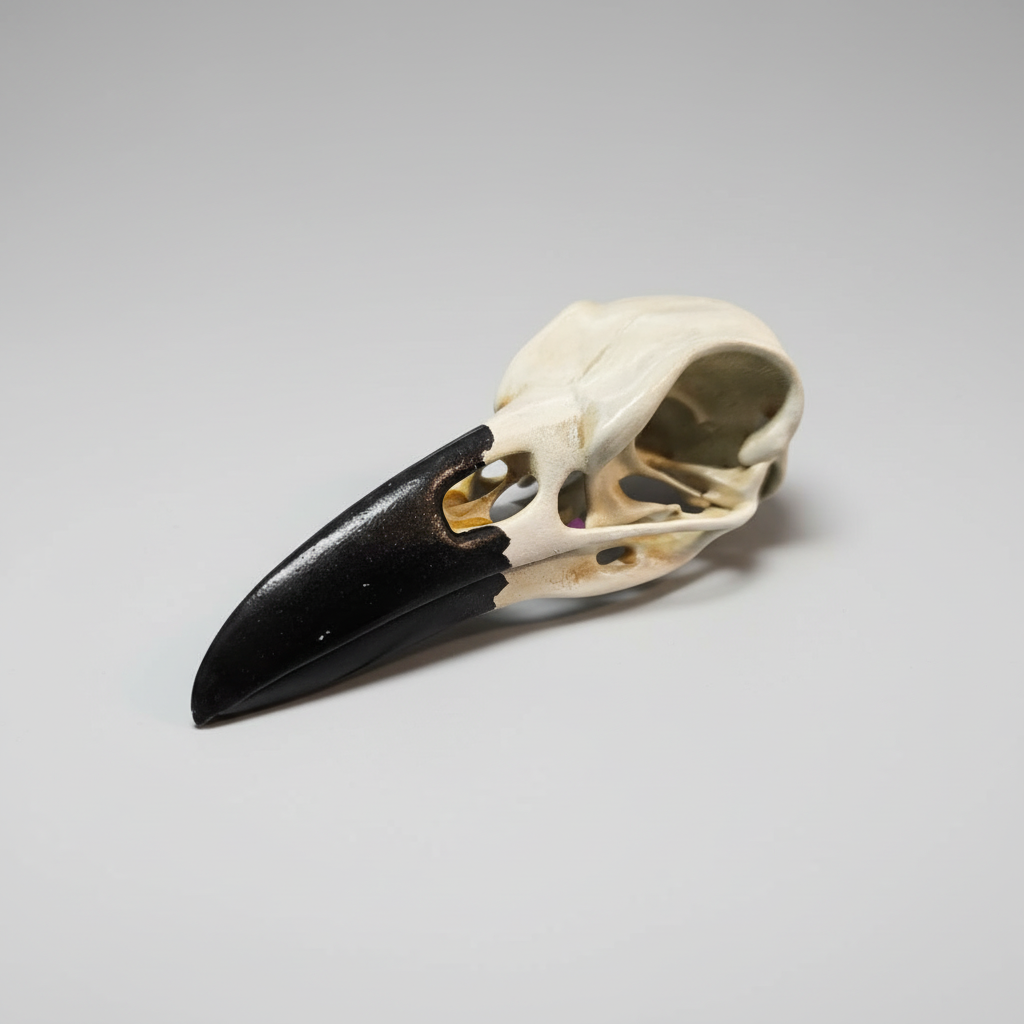 Raven skull faux taxidermy gothic oddity ornament