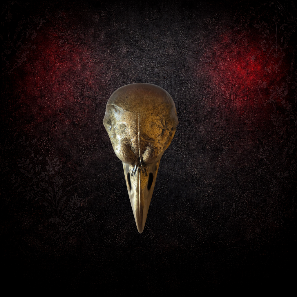 Decorative raven skull light pull dark decor