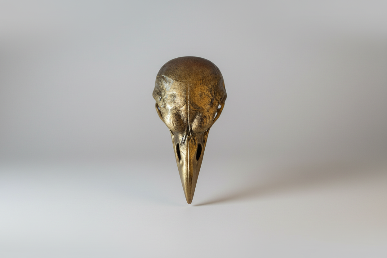 Decorative raven skull light pull dark decor