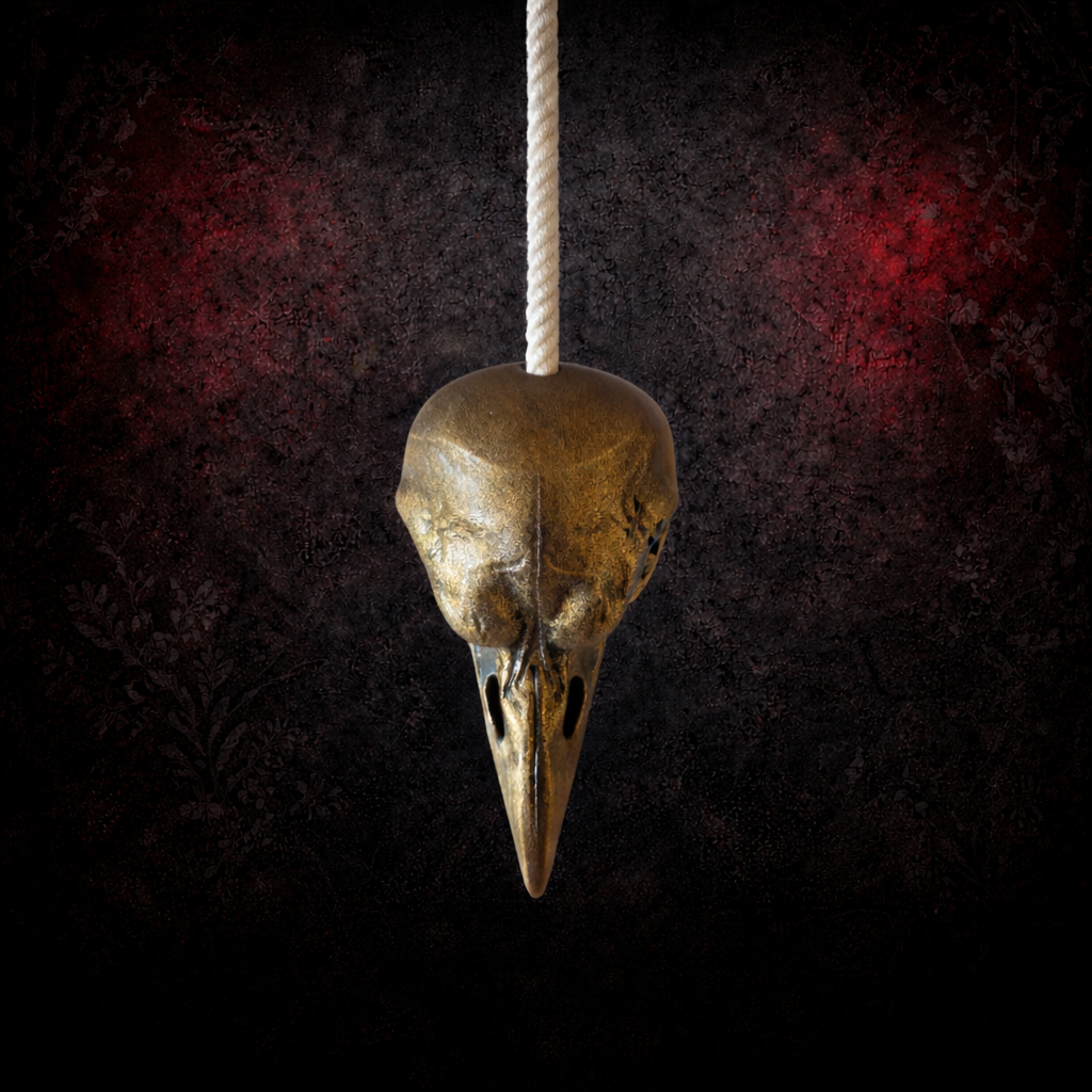 Raven skull light pull gothic bathroom decor
