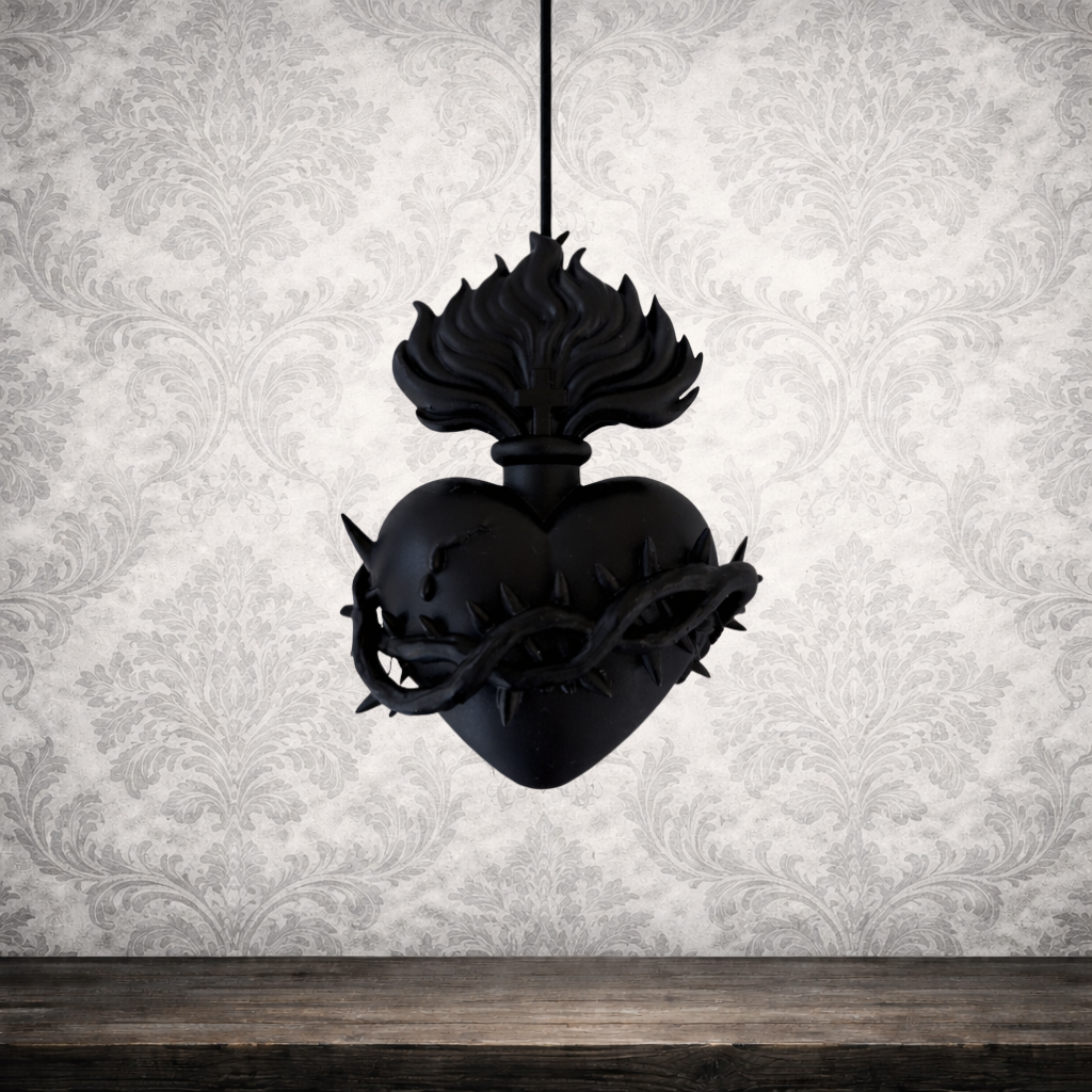 Spiked sacred heart pull cord gothic home decor