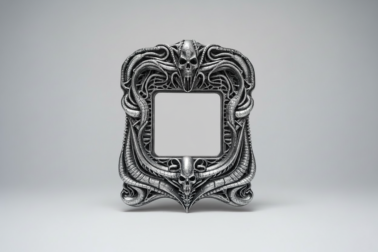 Biomechanical gothic light switch frame
