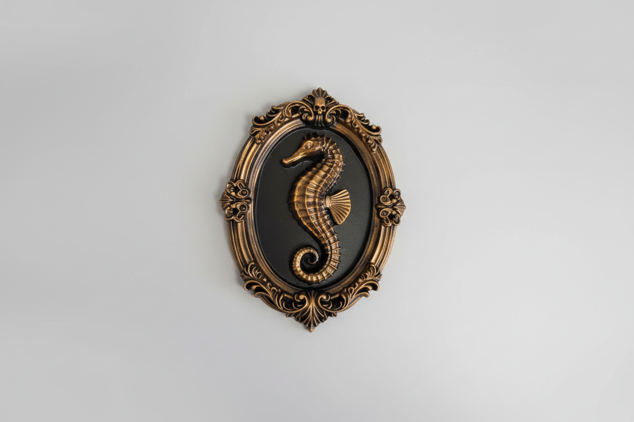 Seahorse baroque frame vintage gothic wall art

