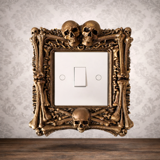 Skull and bones light switch surround gothic wall decor