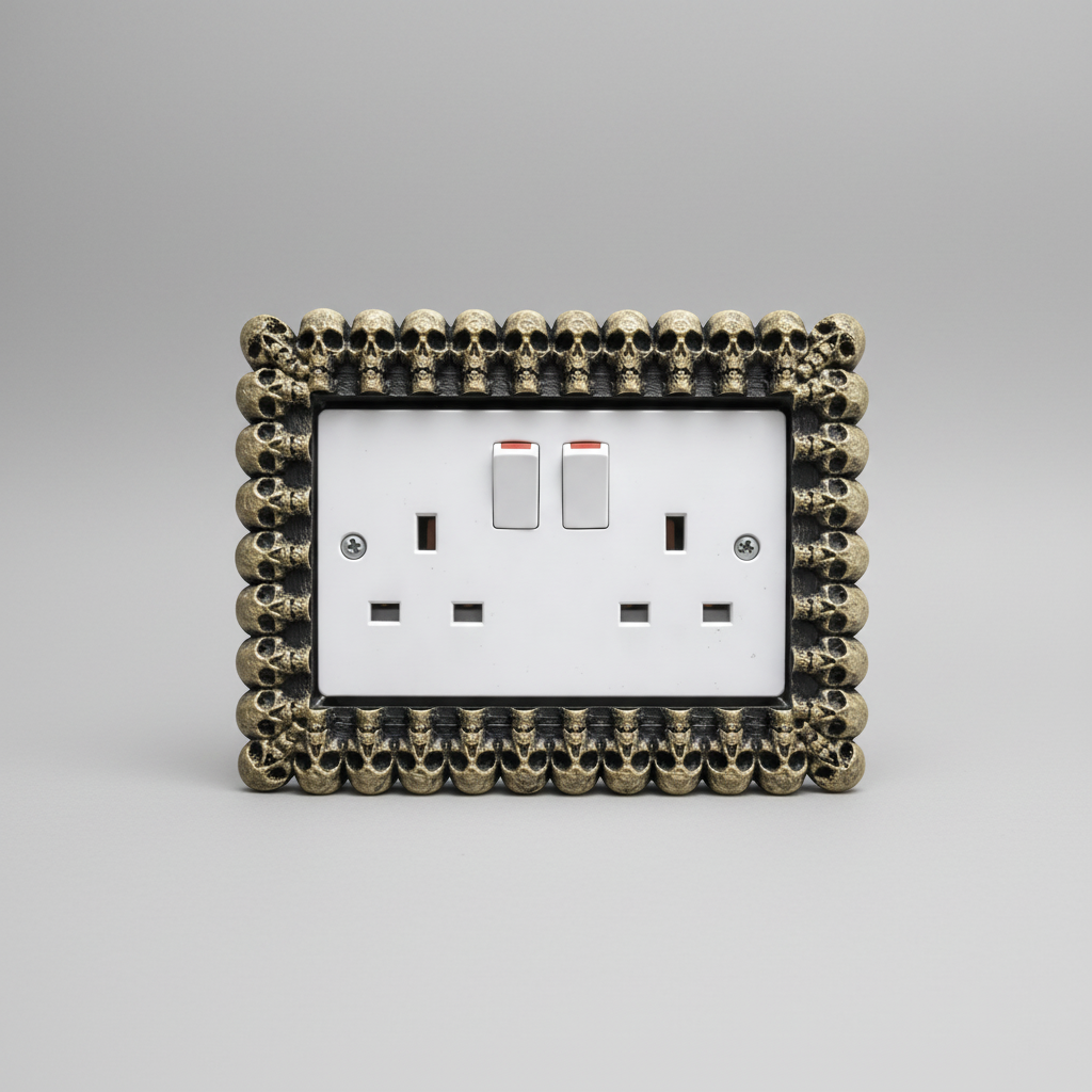 Skull double socket surround gothic wall decor
