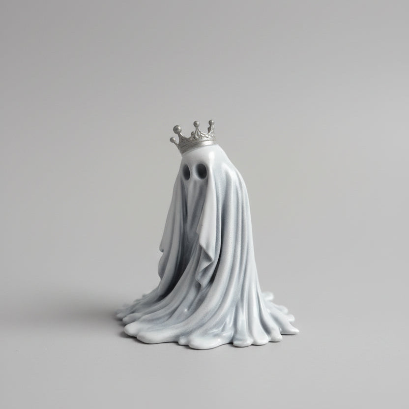 6cm crown ghost figurine The Little Monarch displayed in gothic decor setting