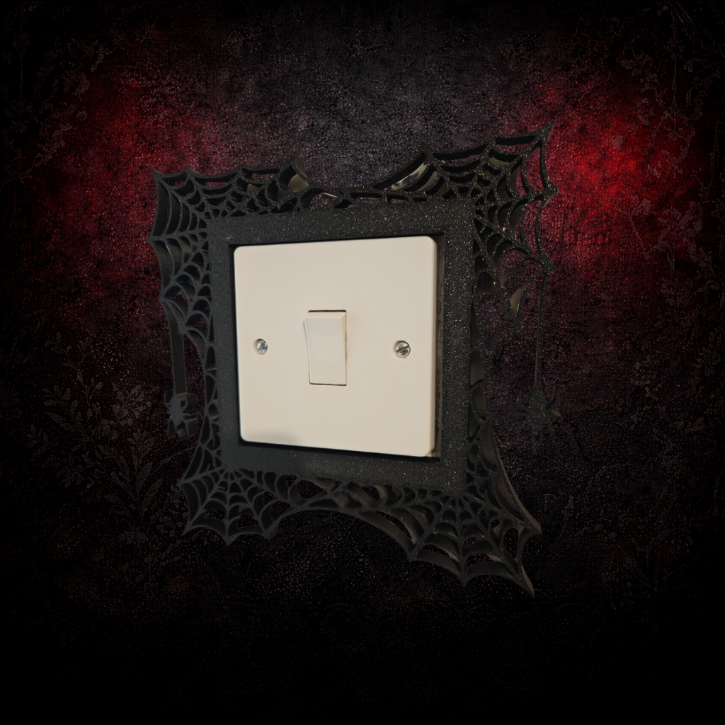 Spider web gothic light switch surround wall decor