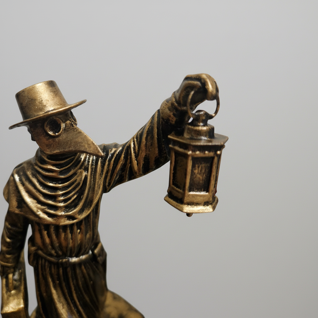 Gothic plague doctor statue dark home ornament
