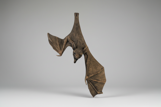 Stretching fruit bat sculpture gothic decor