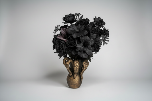 Tentacle vase hand painted bronze gothic decor