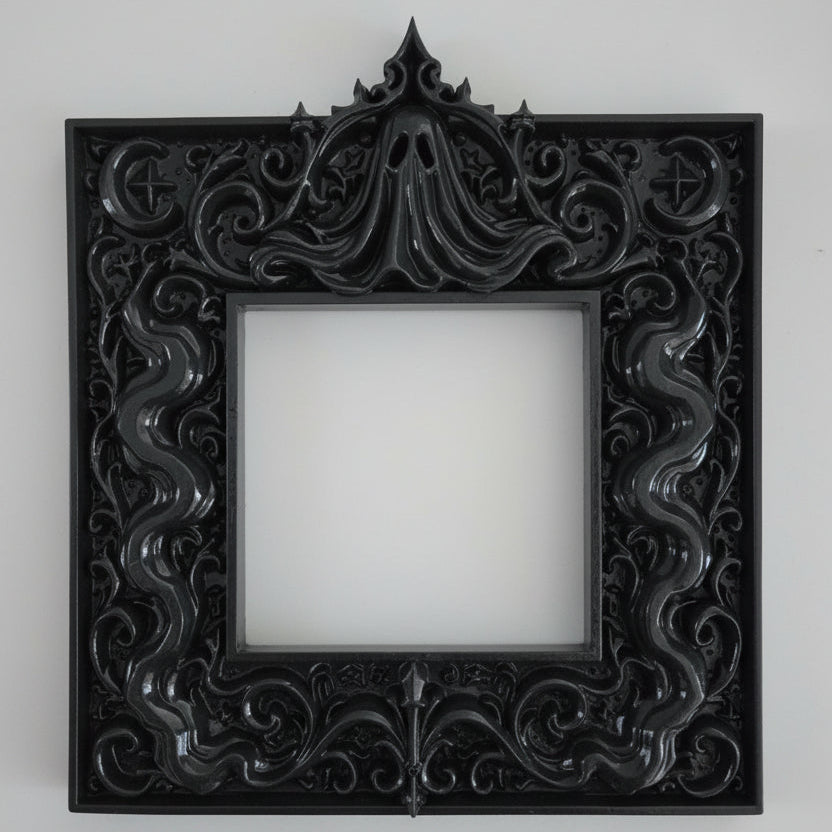 The Hollow Veil gothic ghost resin cast light switch surround for UK square switches