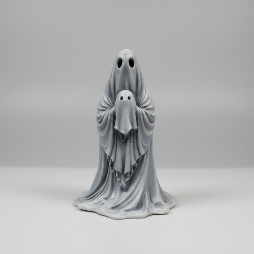 The Last Comfort ghost figurine holding smaller child spirit front view hand painted resin