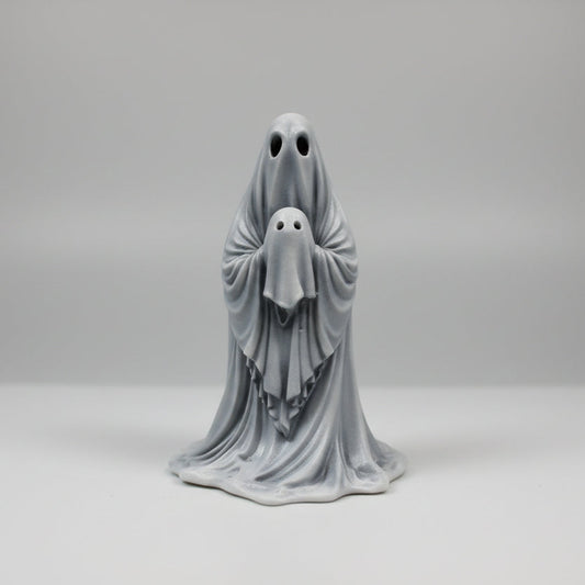 The Last Comfort ghost figurine holding smaller child spirit front view hand painted resin