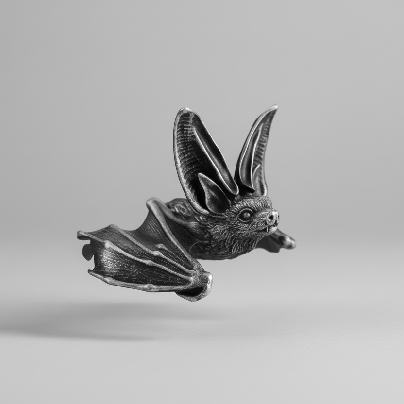 Tiny big eared bat sculpture gothic decor ornament