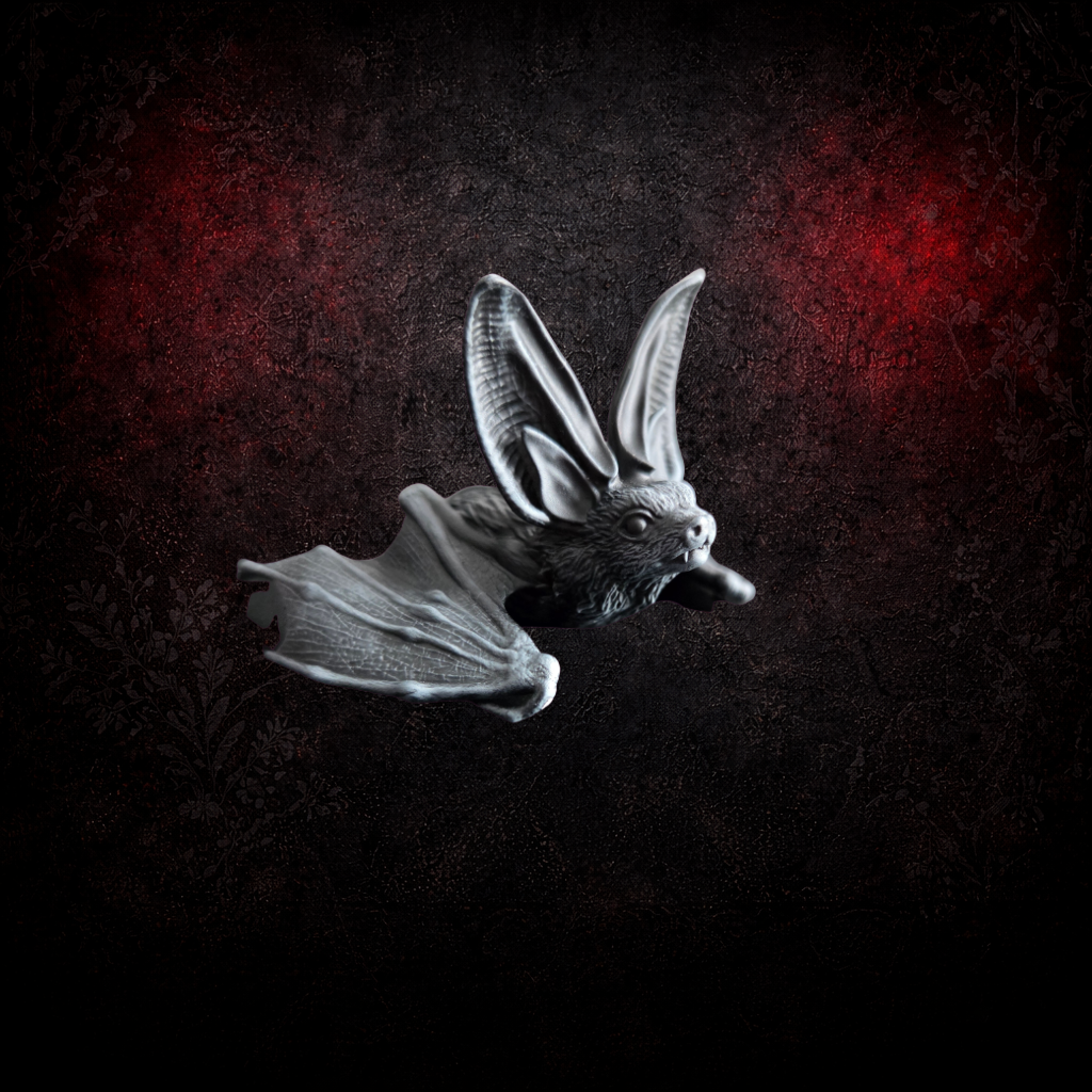 Tiny big eared bat sculpture gothic decor ornament