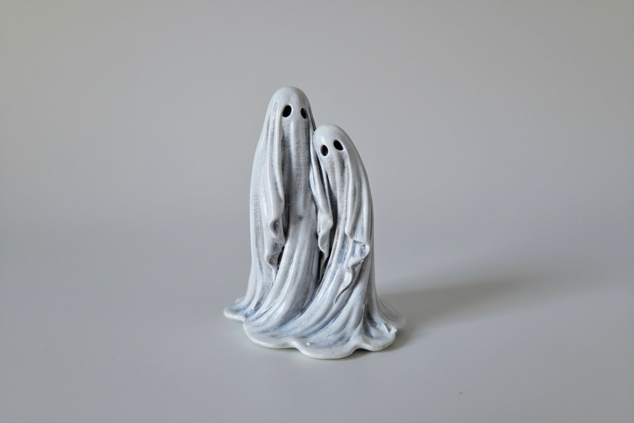 Twin Spirits gothic ghost figurine 6cm front view showing two entwined spirits