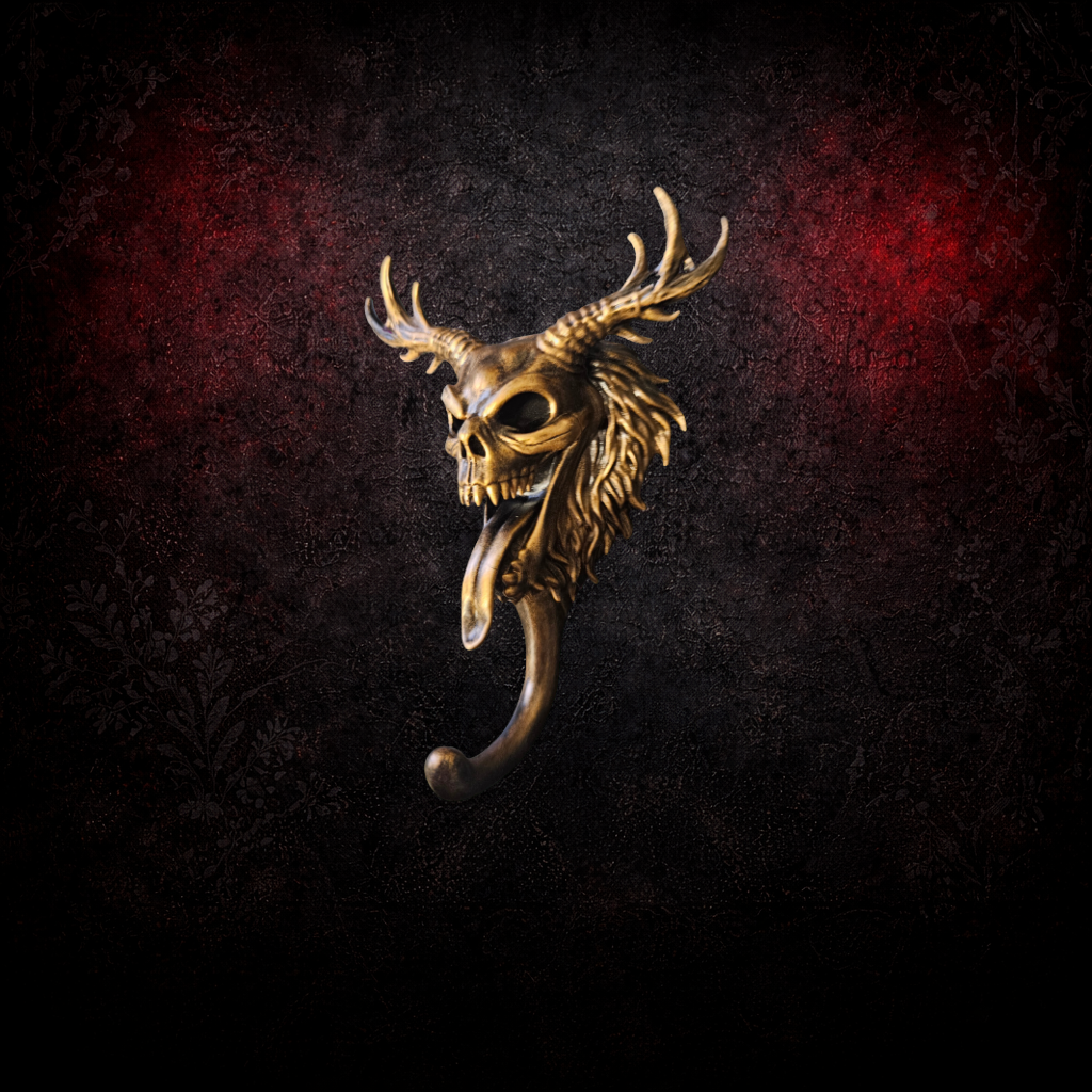 Wendigo Gothic Wall Hook | Resin Printed & Hand Painted Bronze | Dark Horror Decor | Macabre Home