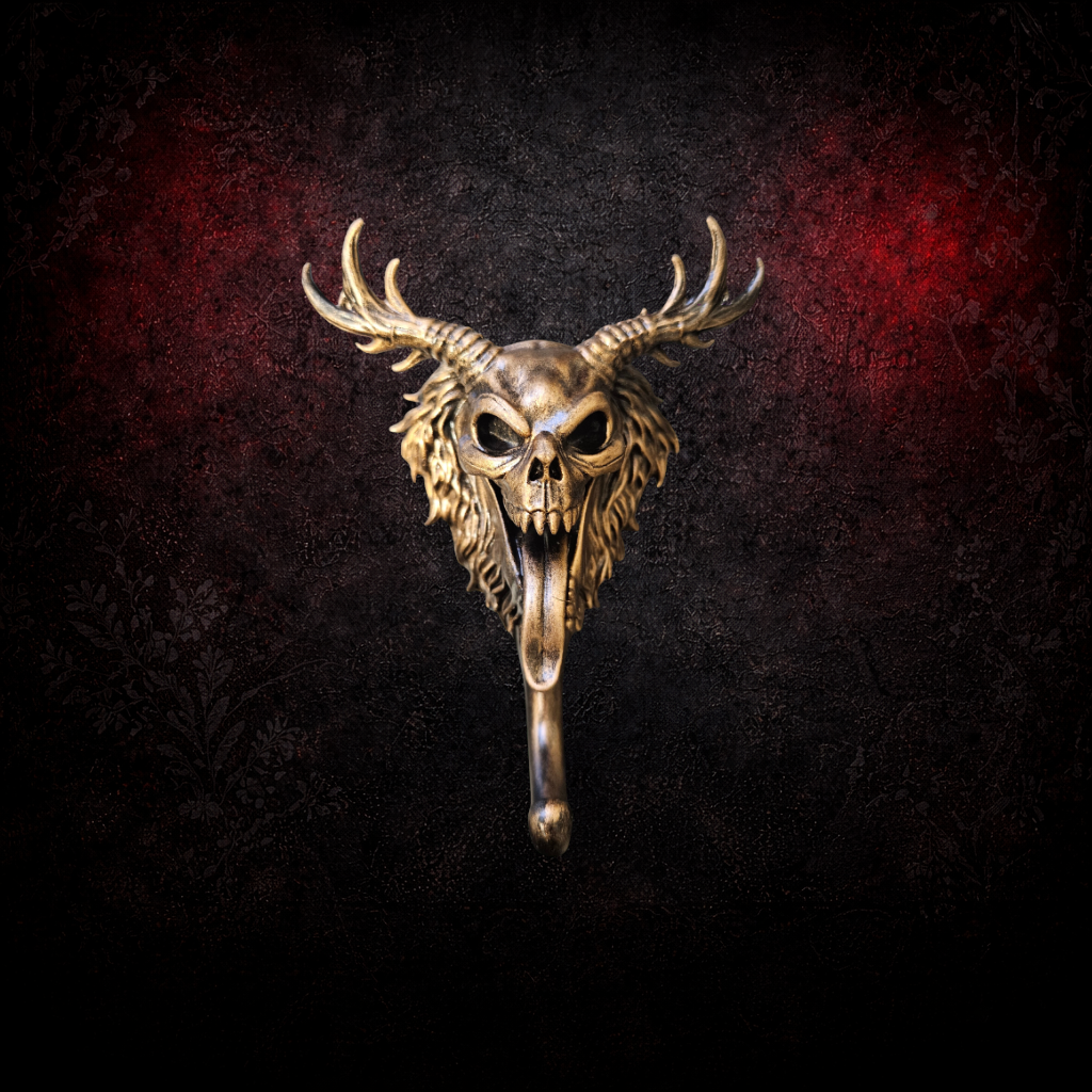 Wendigo Gothic Wall Hook | Resin Printed & Hand Painted Bronze | Dark Horror Decor | Macabre Home