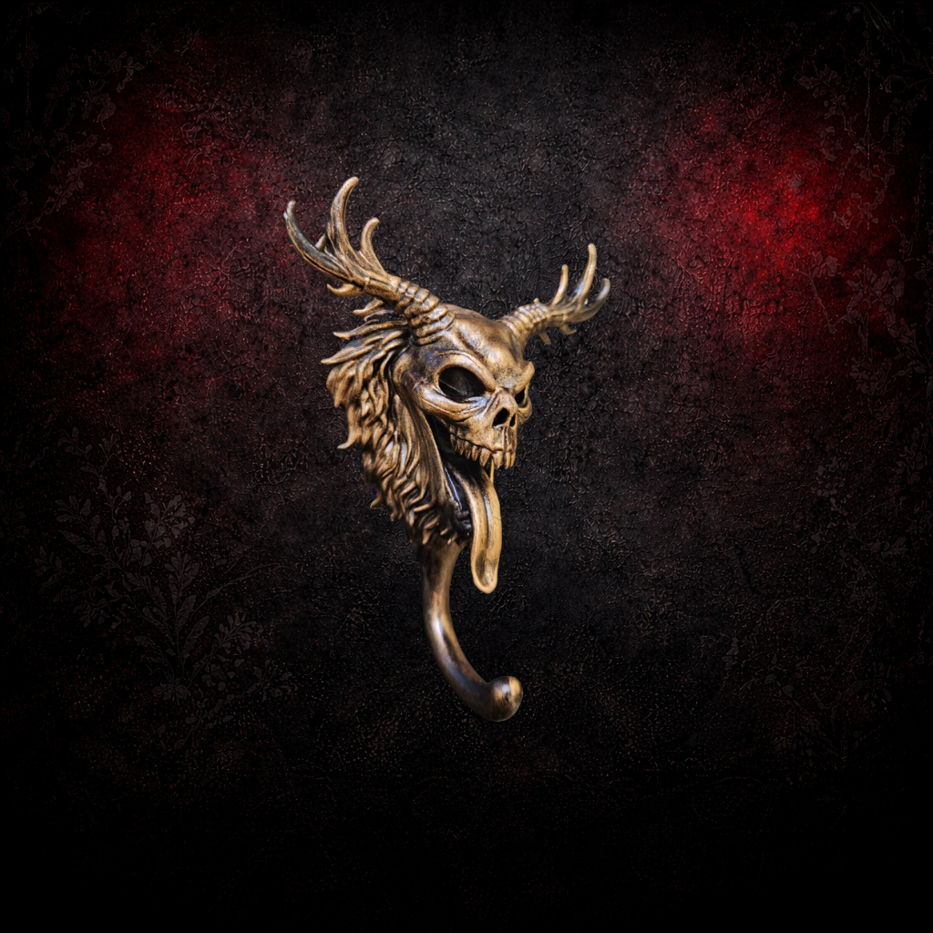Wendigo Gothic Wall Hook | Resin Printed & Hand Painted Bronze | Dark Horror Decor | Macabre Home